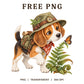 Beagle Explorer Safari Hat Backpack Fern PNG-8SVG