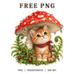 Ginger Kitten Red Mushroom Toadstool Forest PNG-8SVG
