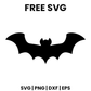 Curved Wing Bat SVG Free – Broad Wing Halloween Bat Silhouette