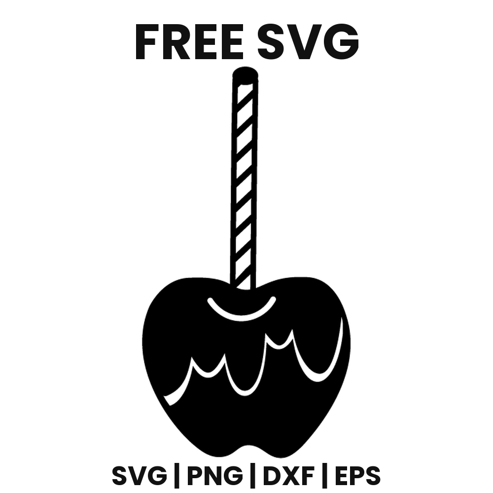 Caramel Apple SVG Free – Dipped Halloween Apple Cut File