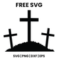 Triple Cross SVG Free – Graveyard Crosses Silhouette Cut File