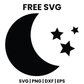 Halloween Moon SVG Free – Crescent Moon And Stars Cut File