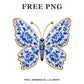 Whimsical Blue Porcelain Butterfly Clipart PNG