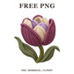 Whimsical Crochet Tulip Clipart PNG