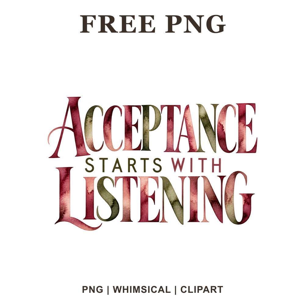 Whimsical Acceptance Starts With Listening Autism Clipart PNG