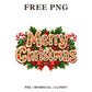 Whimsical Gingerbread Icing Merry Christmas Clipart PNG