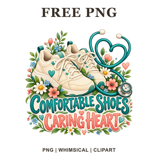 Whimsical Nurse Sneakers Nurse Clipart PNG