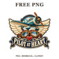 Whimsical Pilot At Heart Airplane Clipart PNG