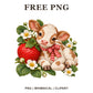 Whimsical Strawberry Calf Cow Clipart PNG