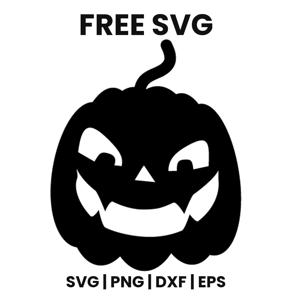 Scary Pumpkin SVG Free – Fanged Jack O Lantern Face Cut File-8SVG