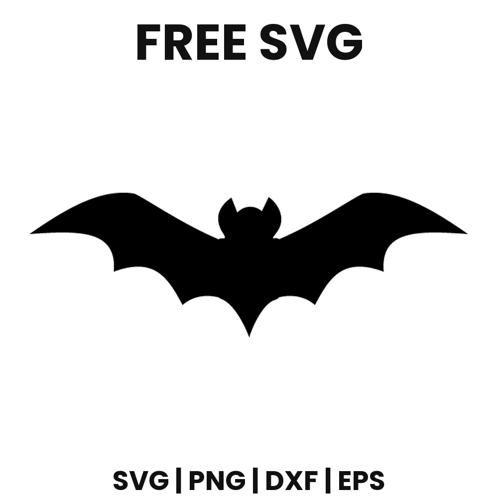Slim Bat SVG Free – Thin Wing Halloween Bat Silhouette Cut File