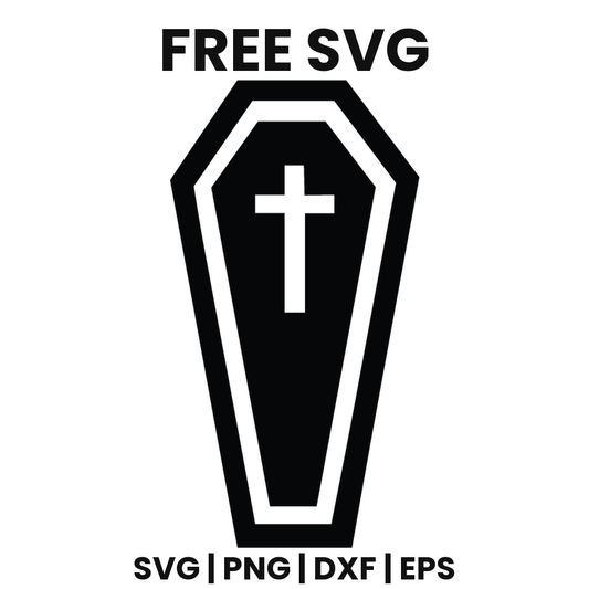 Coffin Cross SVG Free – Halloween Coffin Silhouette Cut File-8SVG