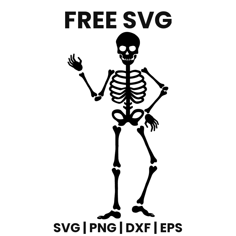 Waving Skeleton SVG Free – Friendly Halloween Cut File-8SVG