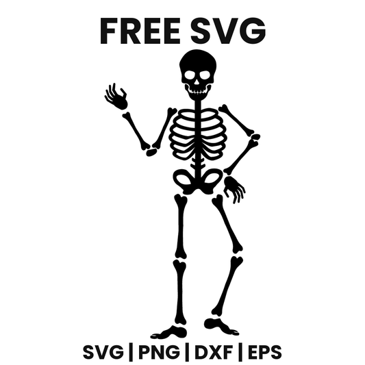 Waving Skeleton SVG Free – Friendly Halloween Cut File-8SVG