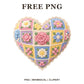 Whimsical Pastel Crochet Heart Clipart PNG