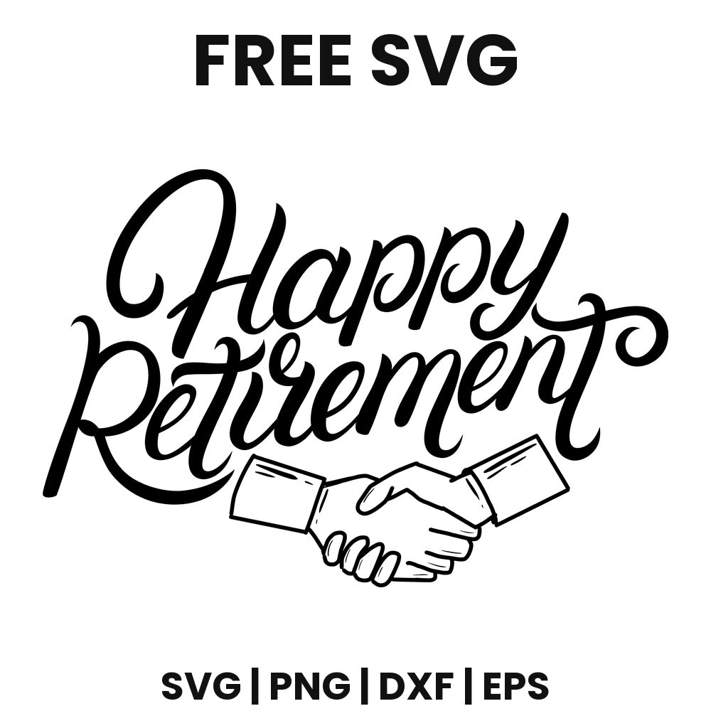 Happy Retirement SVG Free – Handshake Icon Cut File-8SVG