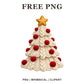 Whimsical Cozy Knit Christmas Tree Clipart PNG
