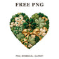 Whimsical Shamrock Heart St Patricks Day Clipart PNG