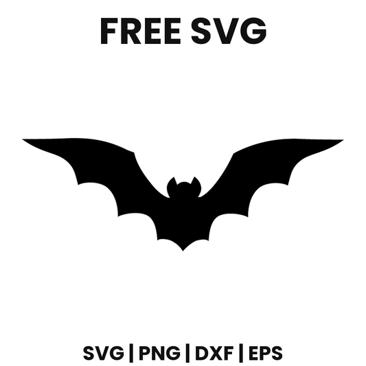 Diving Bat SVG Free – Swept Wing Halloween Bat Silhouette-8SVG
