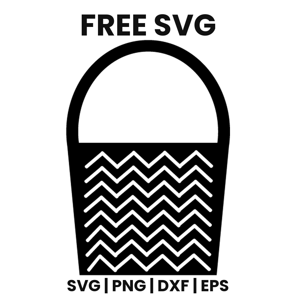 Chevron Bucket SVG Free – Zigzag Trick or Treat Pail Cut File