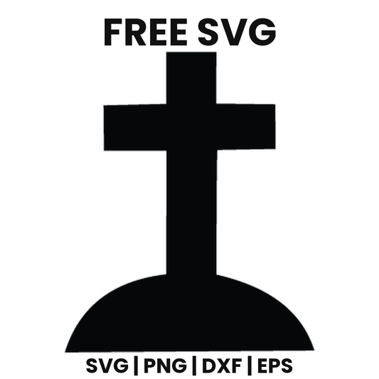 Grave Cross SVG Free – Cemetery Cross Silhouette Cut File-8SVG