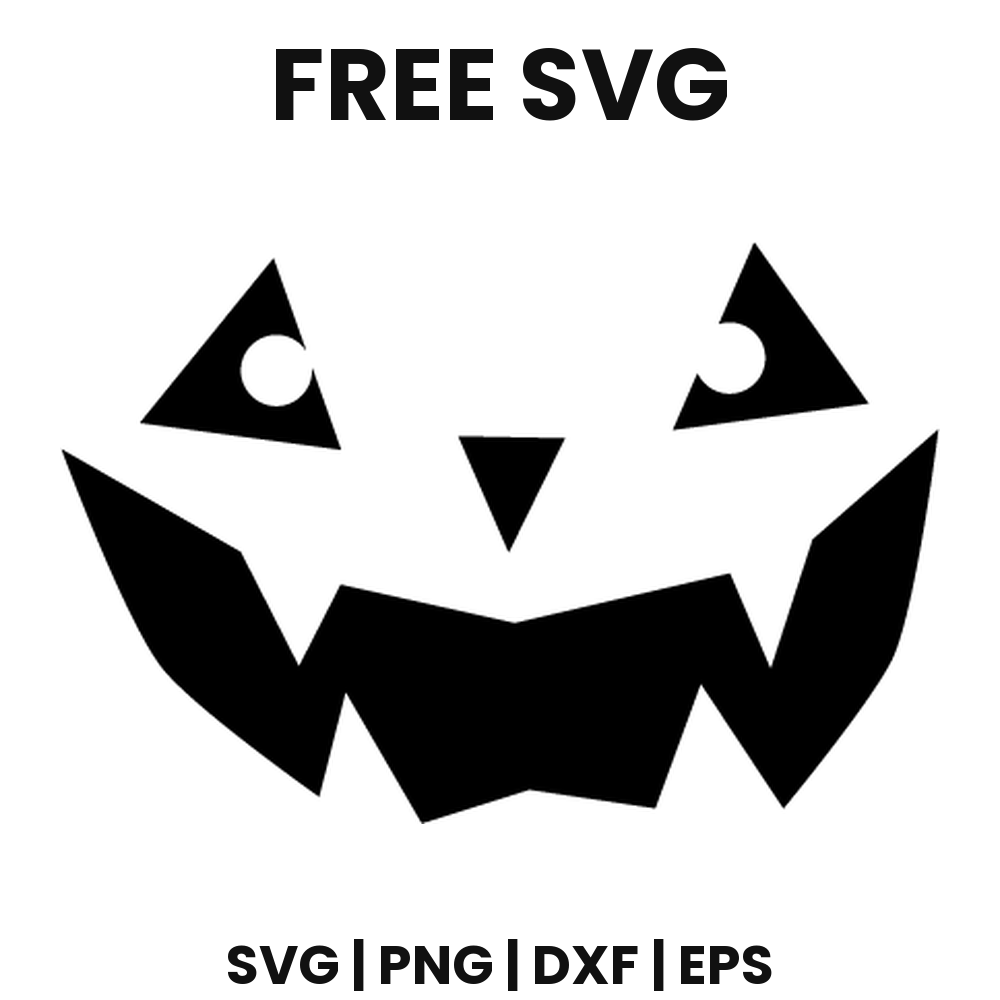 Classic Grin Pumpkin Face SVG Free – Jack O Lantern Cut File-8SVG