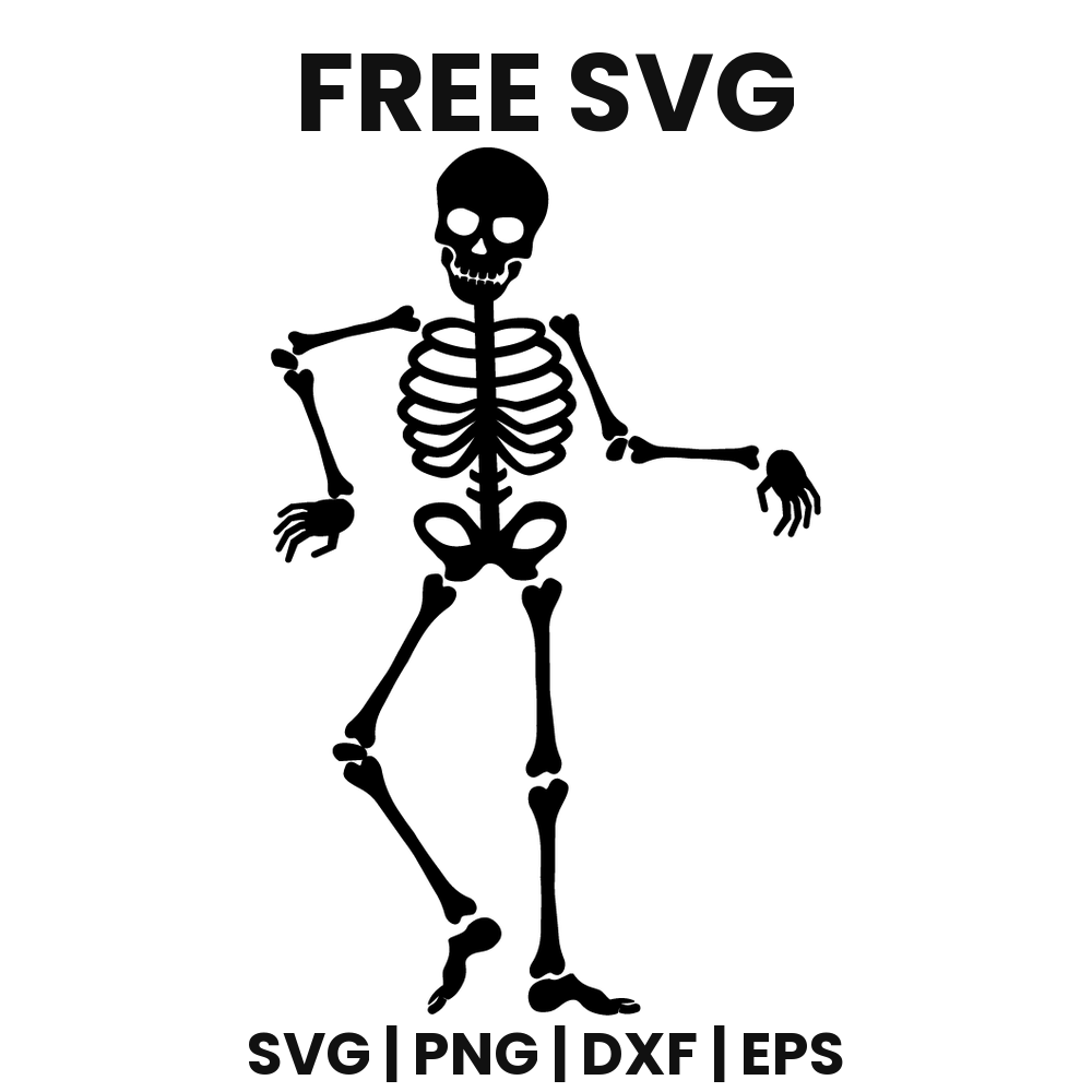 Walking Skeleton SVG Free – Striding Halloween Cut File-8SVG