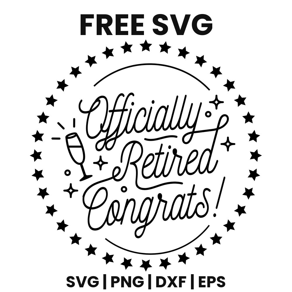Officially Retired Congrats SVG Free – Retirement Badge Cut File-8SVG