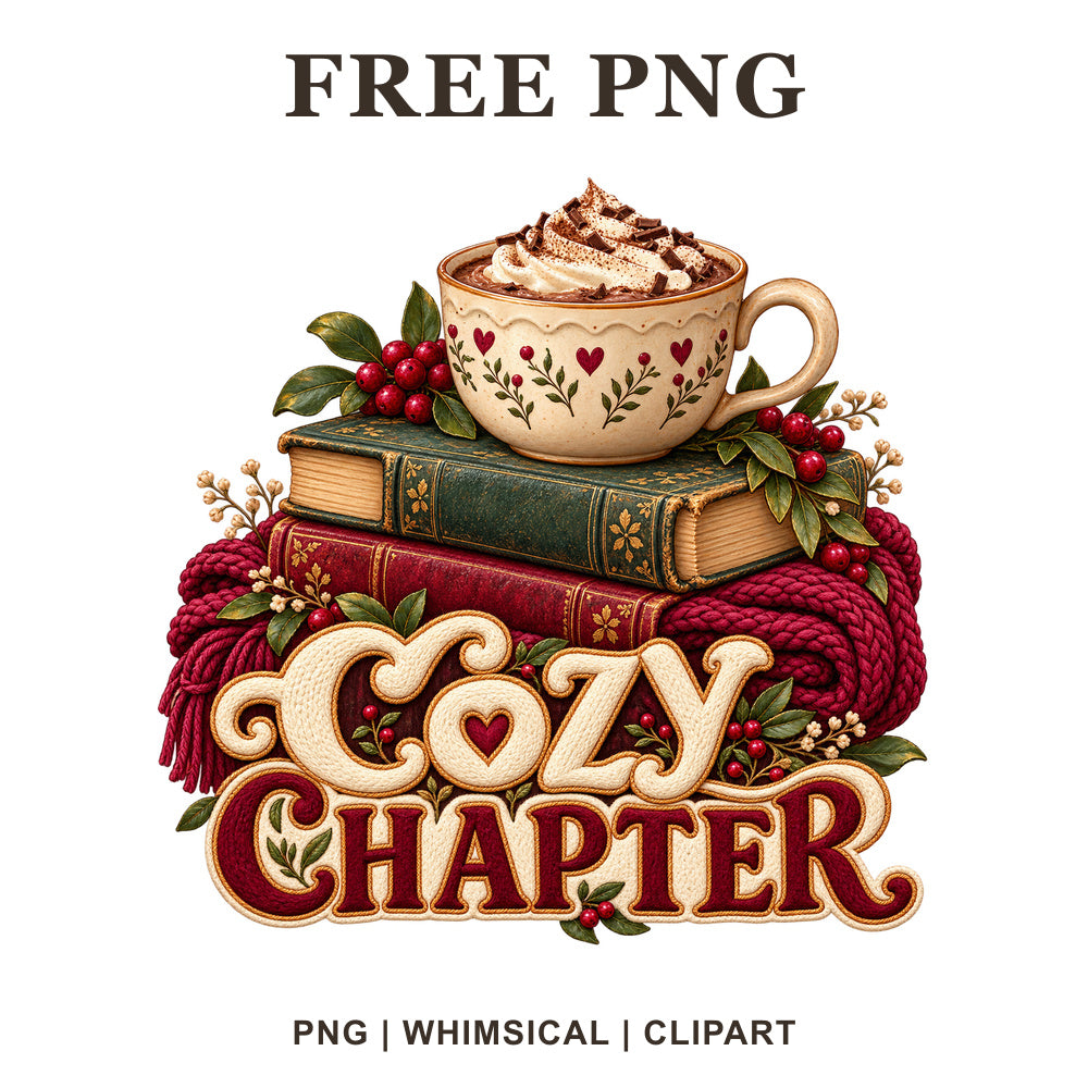 Whimsical Cozy Chapter Winter Clipart PNG