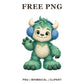 Whimsical Jade Snow Yeti Green Creature Clipart PNG