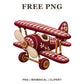 Whimsical Patchwork Flight Airplane Clipart PNG