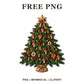 Whimsical Woodland Mushrooms Christmas Tree Clipart PNG