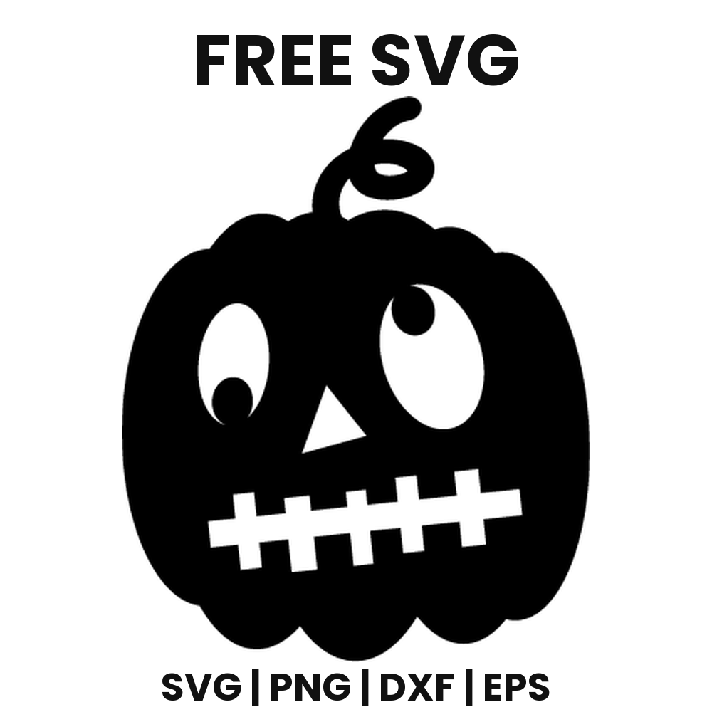 Funny Pumpkin SVG Free – Stitched Mouth Jack O Lantern Face-8SVG