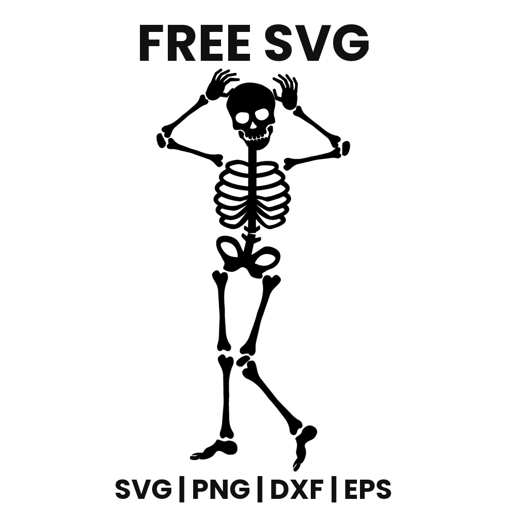 Shocked Skeleton SVG Free – Hands On Head Cut File-8SVG