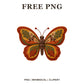 Whimsical Autumn Felt Butterfly Clipart PNG