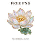 Whimsical Opal Lotus Clipart PNG
