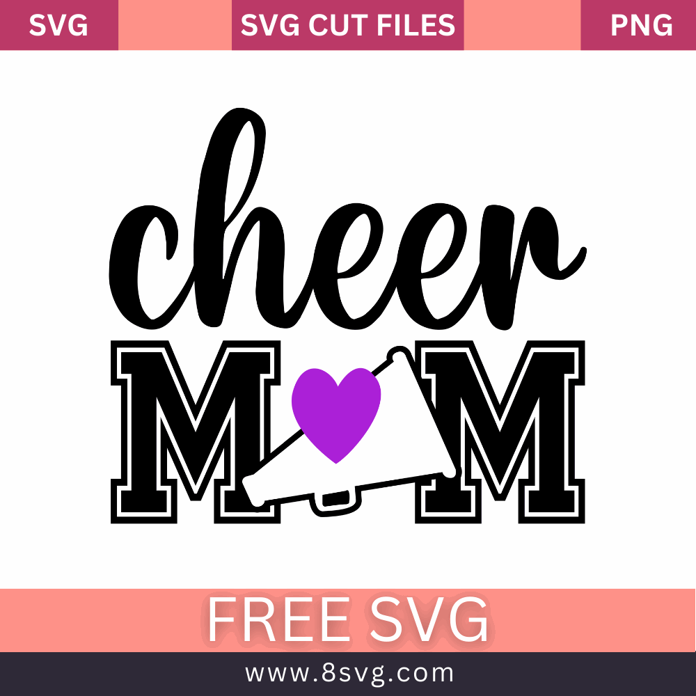 Cheerleader Mom SVG Free Cut File for Cricut- 8SVG