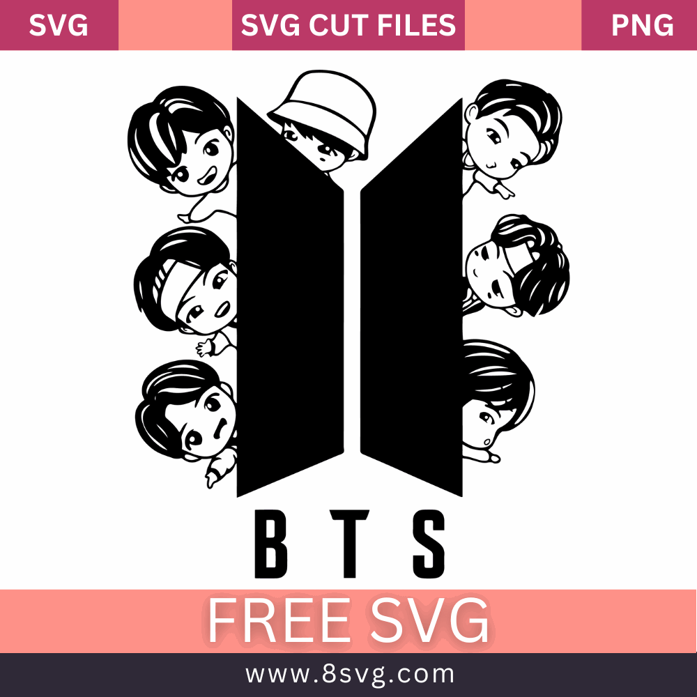 BTS SVG Free Cut File for Cricut Download- 8SVG