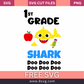 1ST Grade Baby Shark Boy Graduation Svg free Cut File- 8SVG