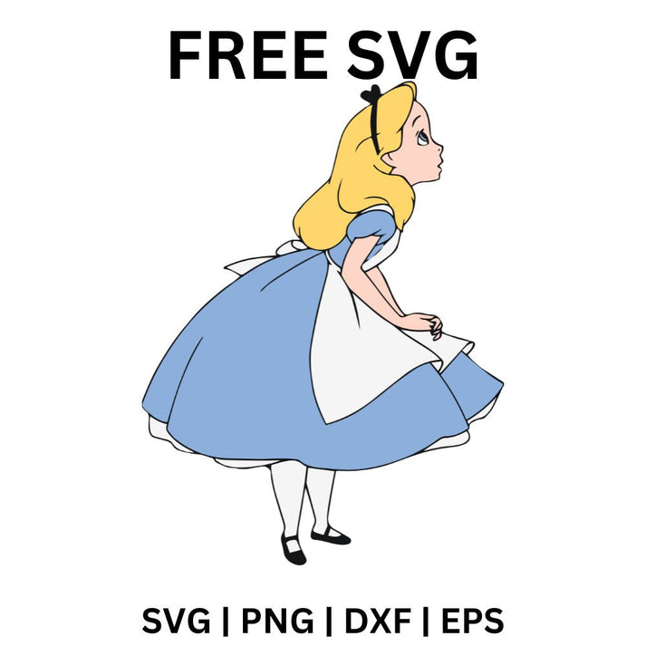 Alice in Wonderland SVG Free | Classic Alice Standing Pose for Cricut ...