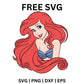 Ariel Mermaid SVG Free | Beautiful Red-Haired Princess Pose for Cricut & Silhouette