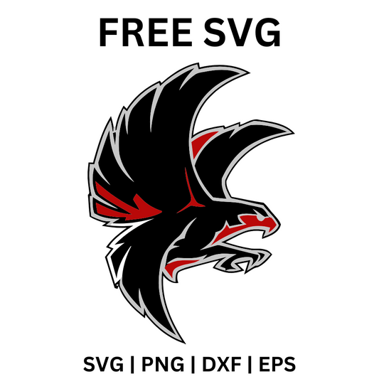 Atlanta Falcons SVG Free | Fierce Black Falcon Head Design for Cricut & Silhouette-8SVG