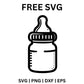 Baby Bottle SVG Free | Simple Feeding Bottle Outline for Cricut & Silhouette-8SVG
