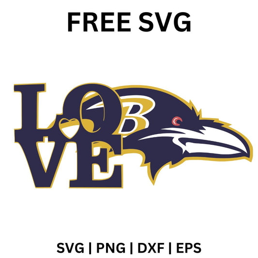 Baltimore Ravens Love SVG Free | Bold Football Logo Design for Cricut & Silhouette-8SVG