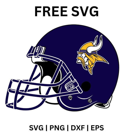 Minnesota Vikings Football Helmet SVG Free | Full Helmet Team Logo Cut File for Cricut & Silhouette