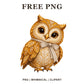Whimsical Honey Gold Owl Clipart PNG