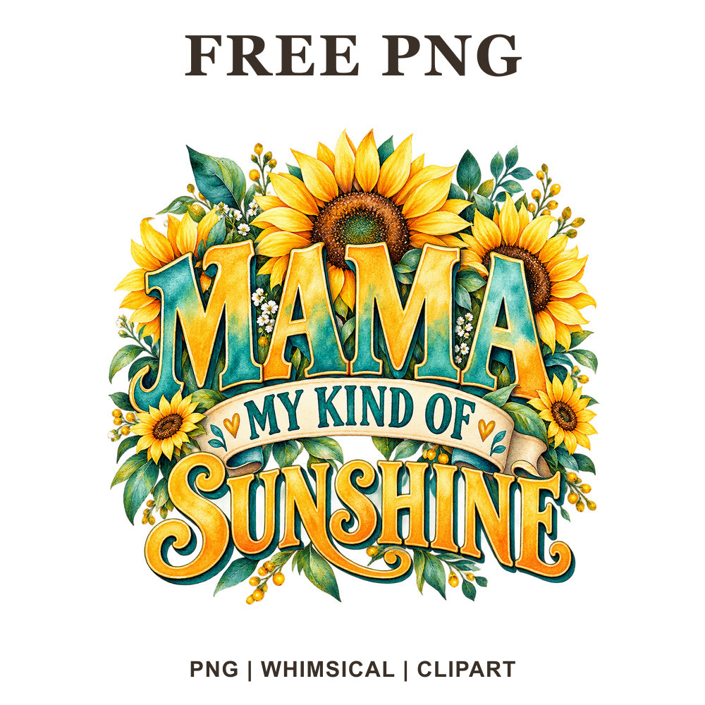 Whimsical Mama Sunflower Mama Clipart PNG