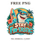 Whimsical Stay Fin Tastic Shark Clipart PNG