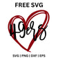 49ers Heart Script SVG Free | Elegant Handwritten Style Heart Design for Cricut & Silhouette