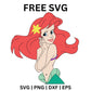 Ariel Winking SVG Free | Playful Mermaid Expression for Cricut & Silhouette